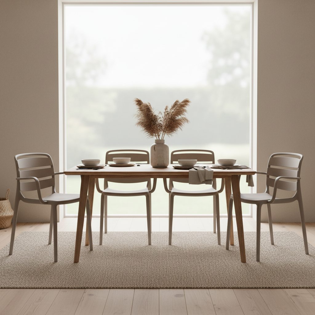 Velo Stone Carver Chair | Modern Indoor & Outdoor Dining Chair with Armrests