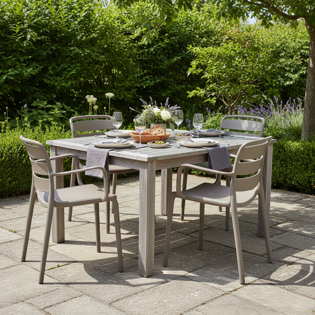 Velo Stone Carver Chair | Modern Indoor & Outdoor Dining Chair with Armrests