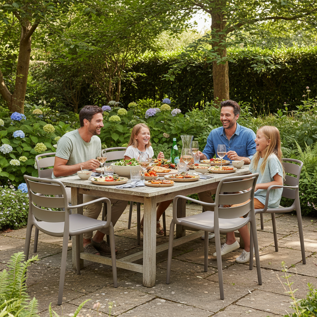 Velo Stone Carver Chair | Modern Indoor & Outdoor Dining Chair with Armrests