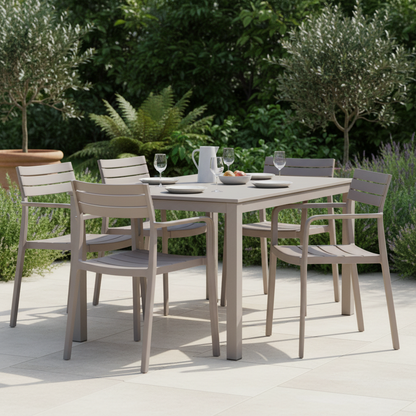 Aura Stone Outdoor Carver Chair | Weather Resistant Garden Dining Chair
