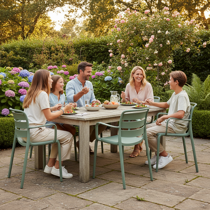 Velo French Grey Carver Chair | Stylish Indoor & Outdoor Dining Chair with Armrests