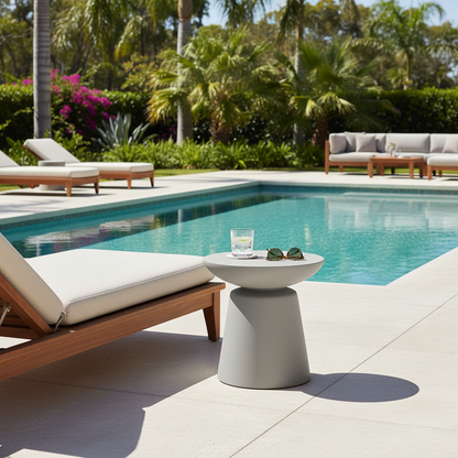 Elementi, Kylix Side Table, Space Grey Outdoor/Indoor Concrete