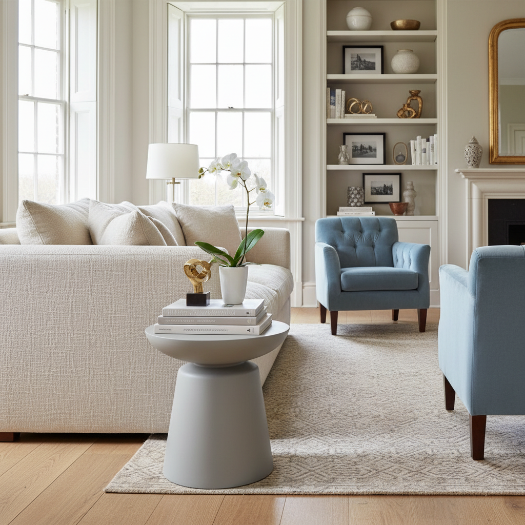 Elementi, Kylix Side Table, Space Grey Outdoor/Indoor Concrete