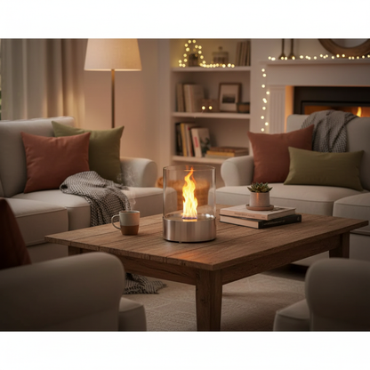 Living room enclosed flame