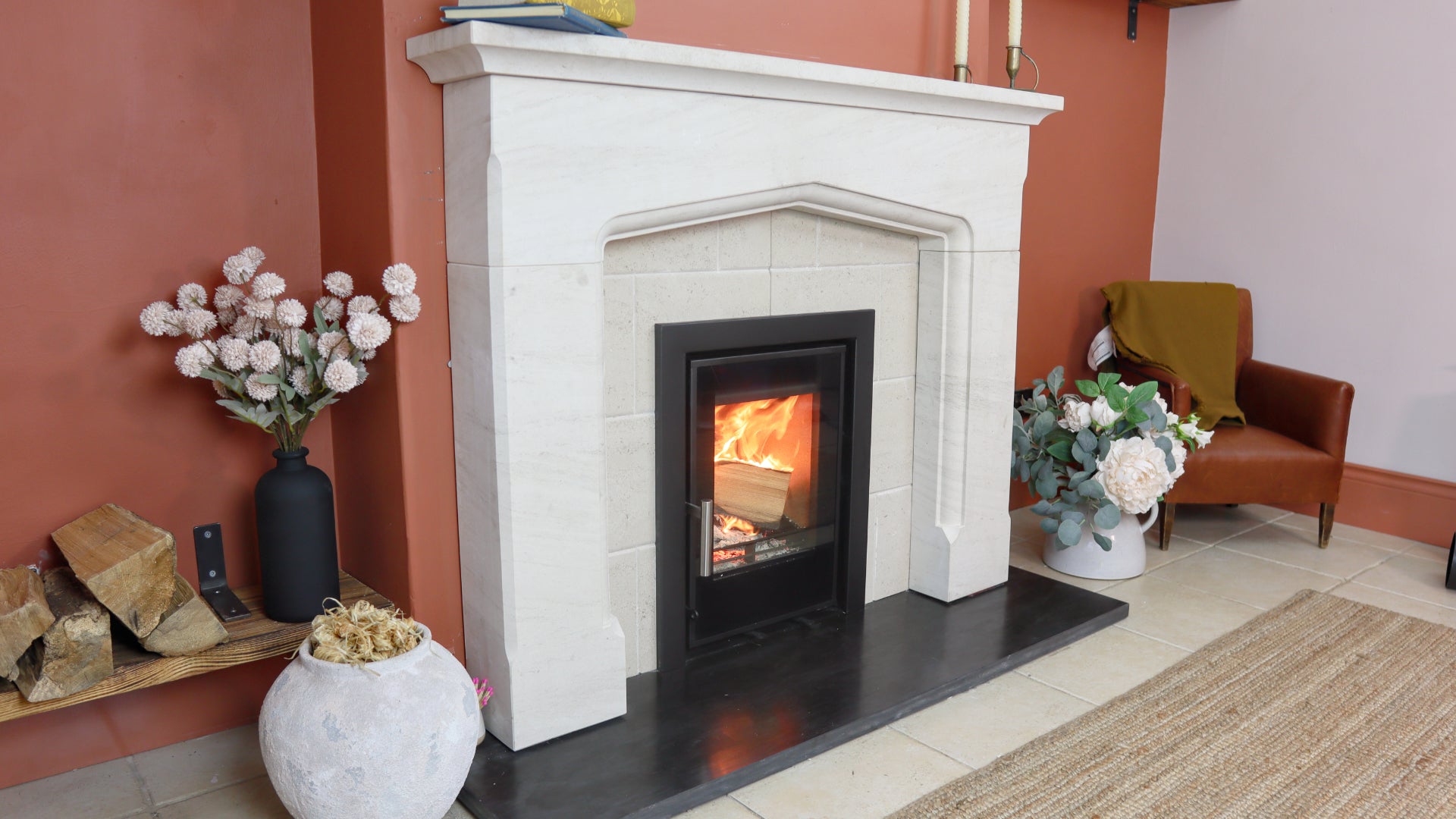 Lovell C400 Inset Stove 5 kW Modern Design with A+ Efficiency