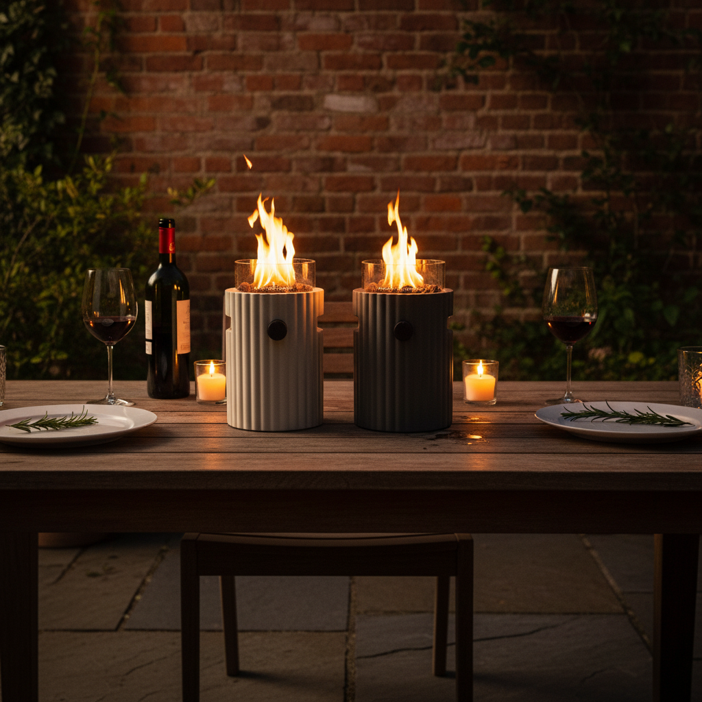 Happy Cocooning, Lumi Rib, Gas Table Burner,  Composite - Smokey Anthracite