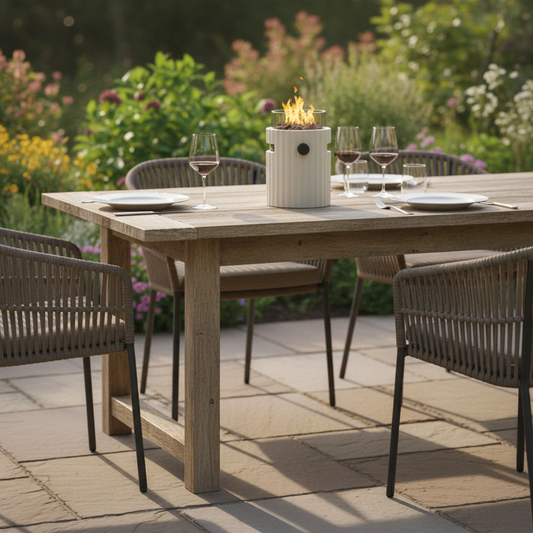 Happy Cocooning, Lumi Rib, Gas Table Burner, Composite - Oyster Beige