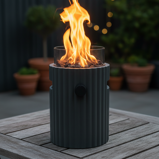 Happy Cocooning, Lumi Rib, Gas Table Burner,  Composite - Smokey Anthracite