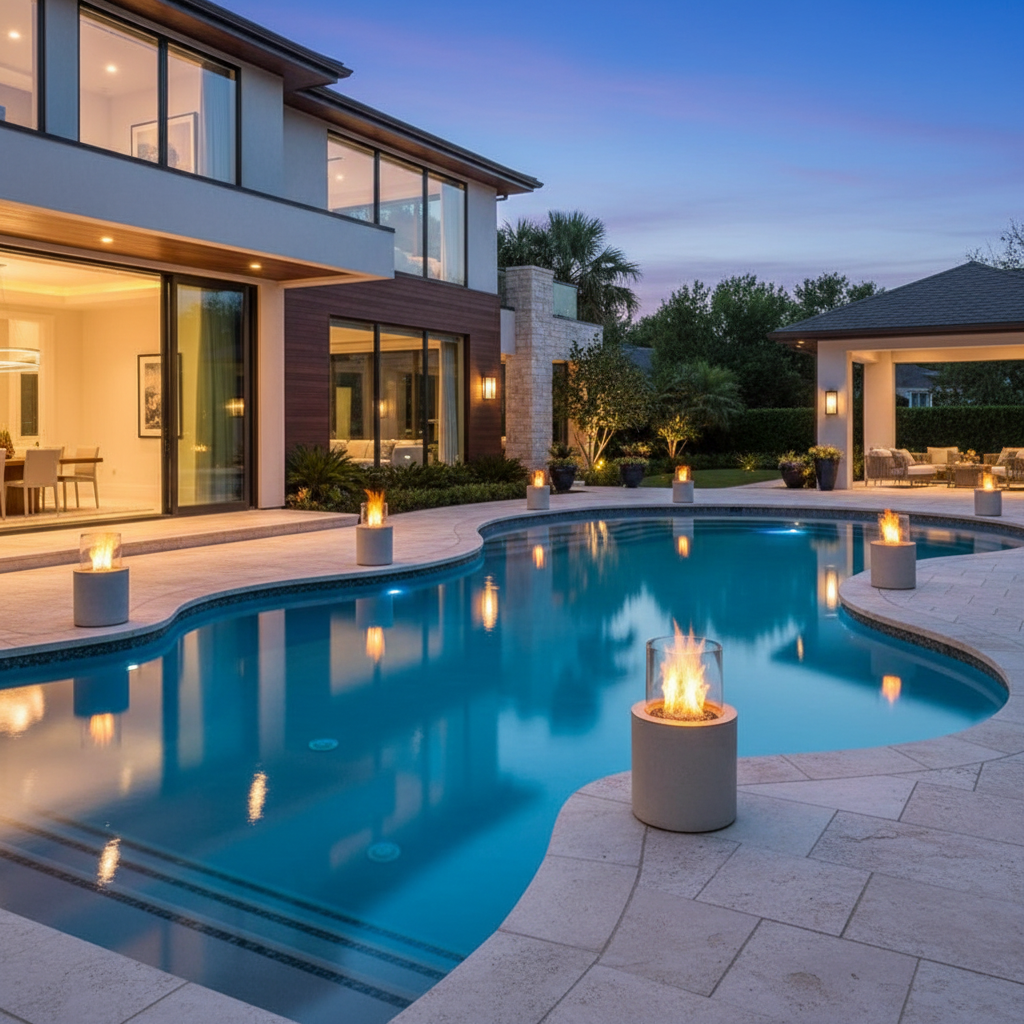 Luxury poolside