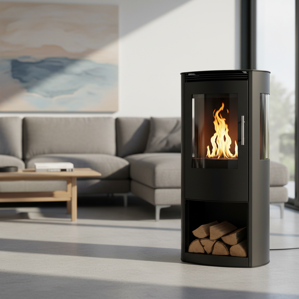 ScandiFlames Lincoln Black Bioethanol Stove – 1L, 4.5h