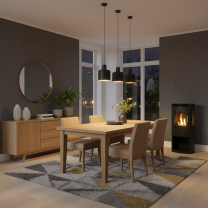 ScandiFlames Lincoln Black Bioethanol Stove – 1L, 4.5h