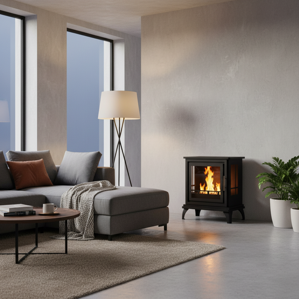 ScandiFlames Nashville Bioethanol Indoor Stove - Black Night
