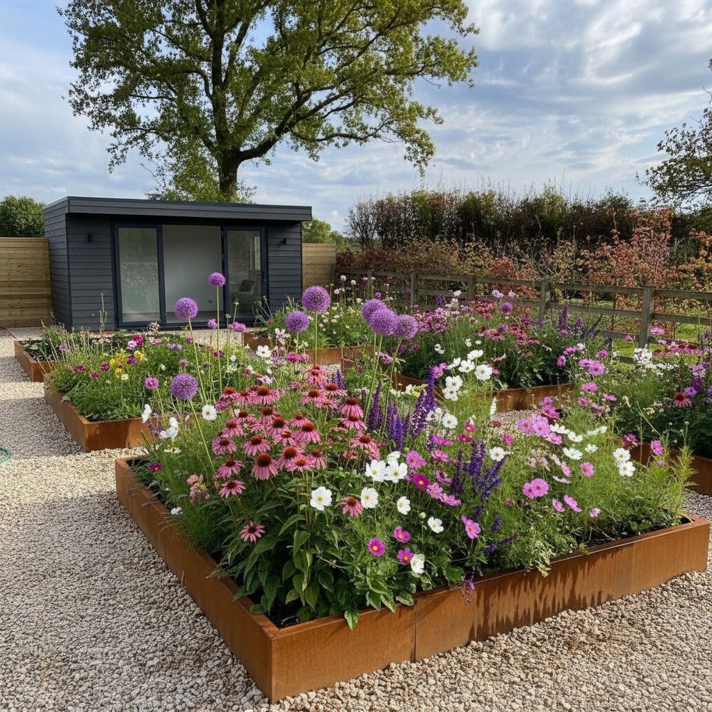 Brampton Corten Steel Straight Modular Planter