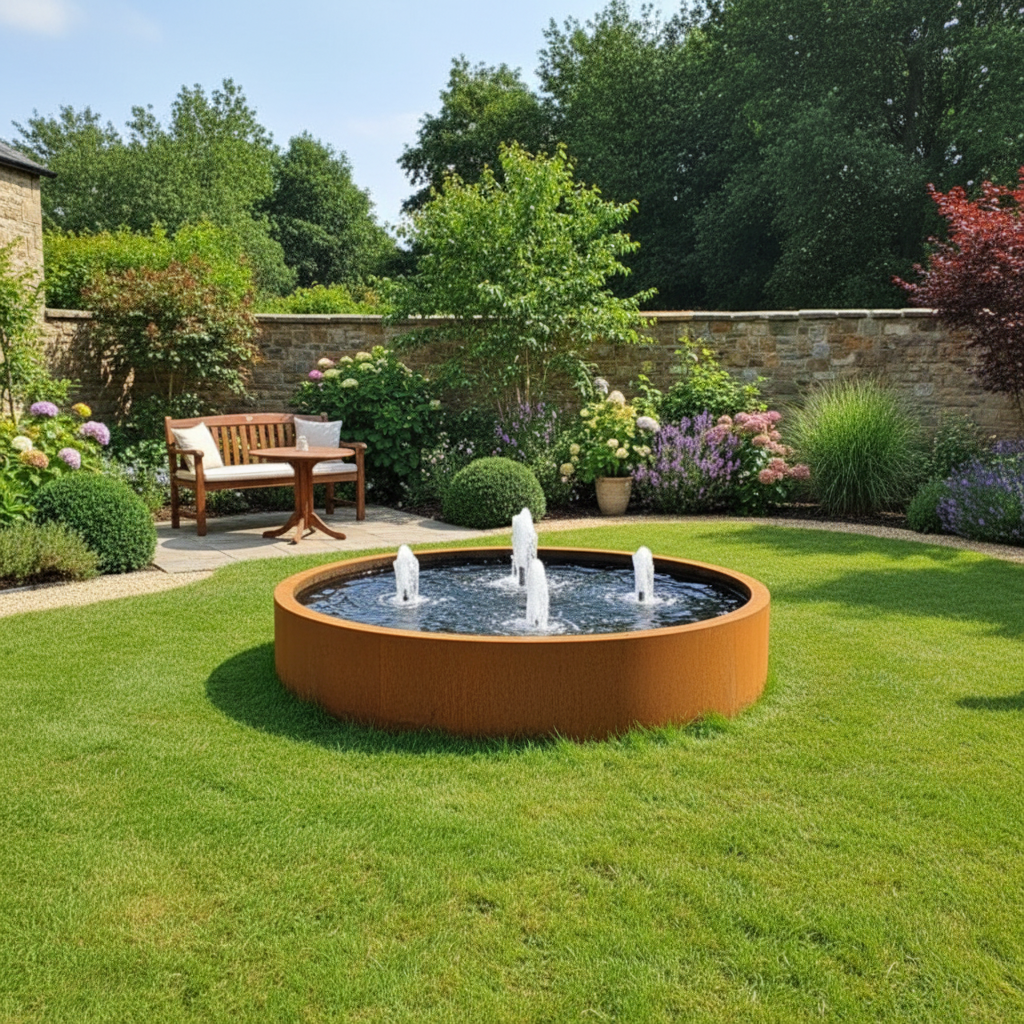 Corten Steel Cylinder Pond