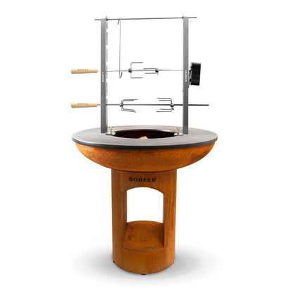 BonFeu, BonBiza XL, Fire Bowl & BBQ Plancha, Rusty Brown