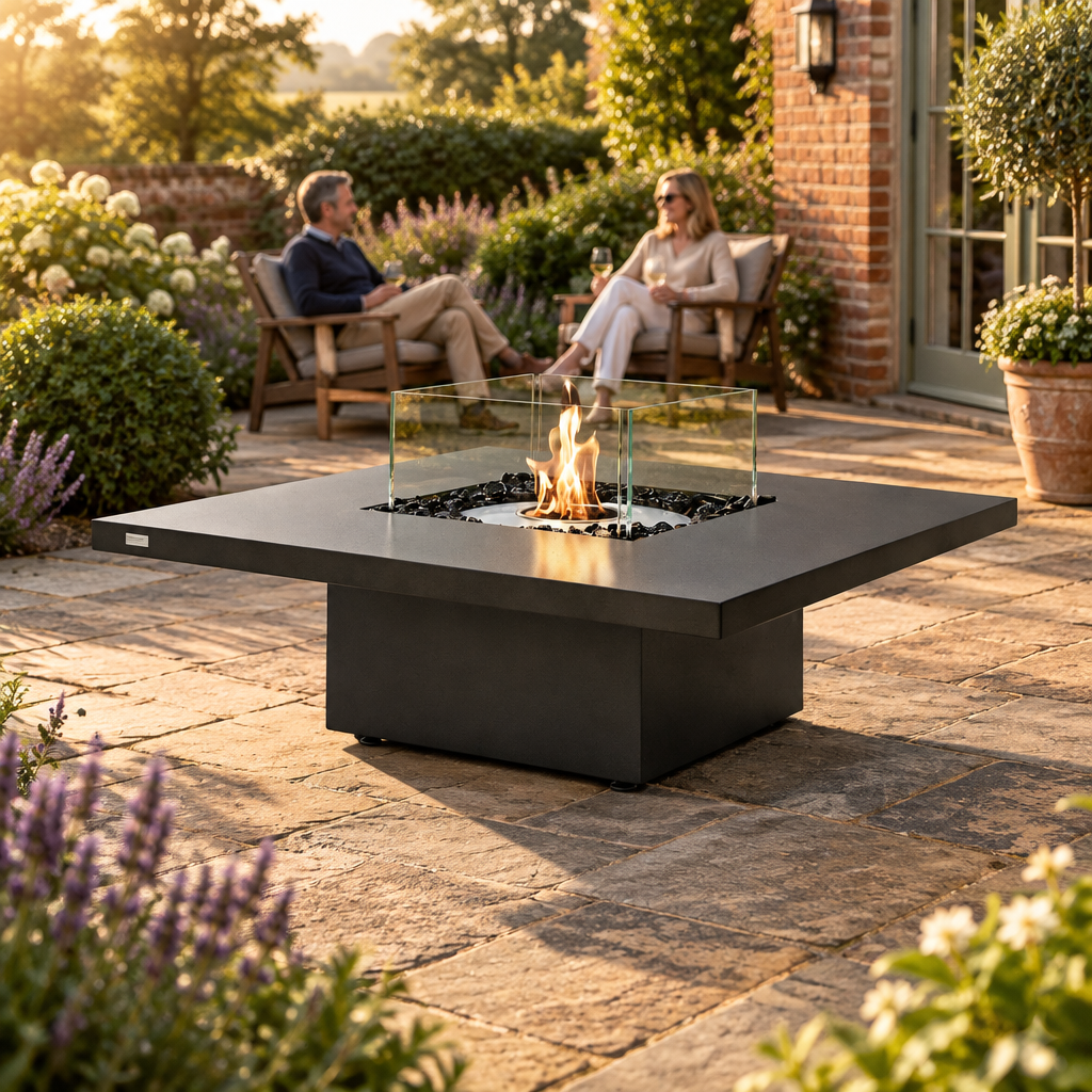 EcoSmart Fire Vertigo 40L Bioethanol Fire Pit & Gas Burner Table for Stylish Outdoor Living