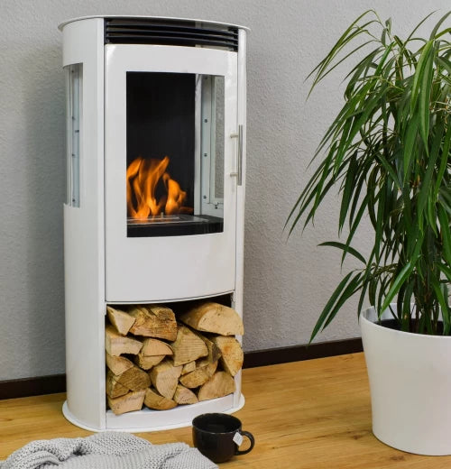 Lincoln White Bioethanol Stove – Freestanding Fireplace