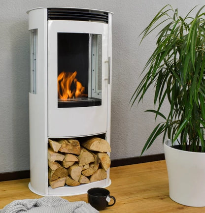 Lincoln White Bioethanol Stove – Freestanding Fireplace