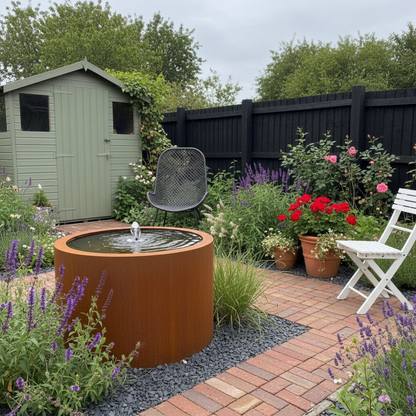 Corten Steel Round Water Table