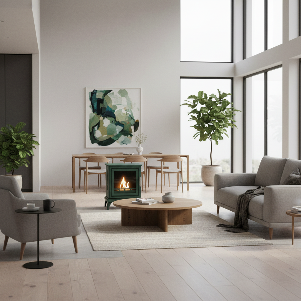 ScandiFlames Nashville Bioethanol Indoor Stove - Forest Green