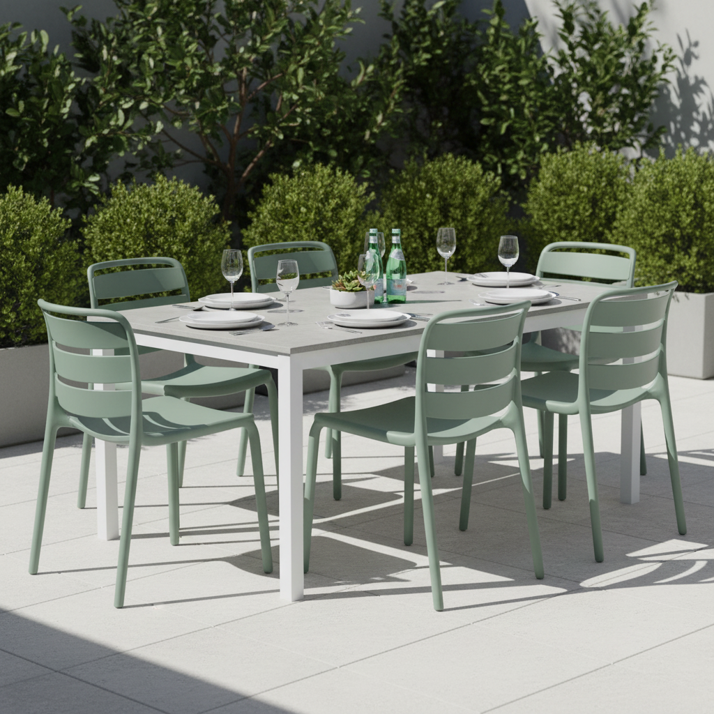 Velo French Grey Dining Chair | Stylish Indoor & Outdoor Plastic Garden Chair