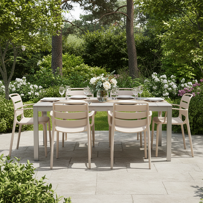 Velo Putty Carver Chair | Comfortable Indoor & Outdoor Dining Chair with Armrests