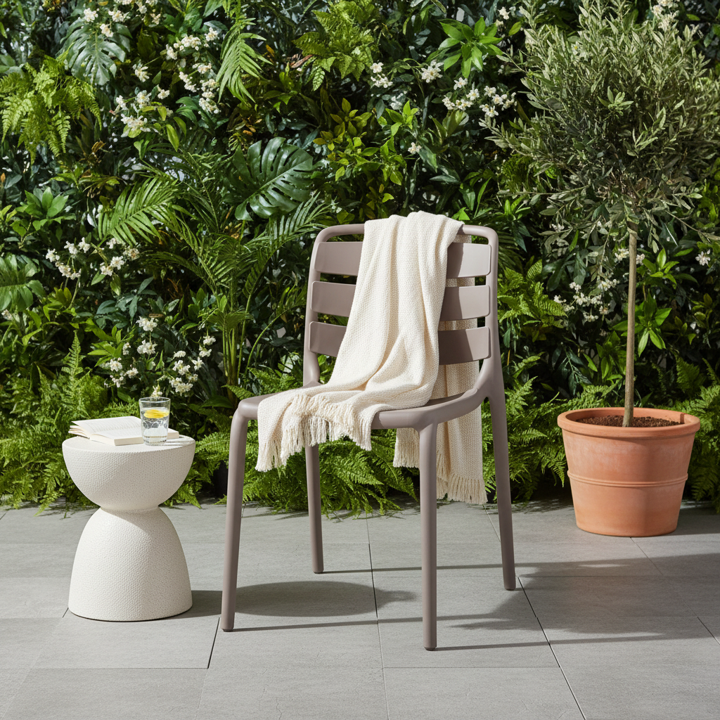 
Velo Stone Dining Chair | Modern Indoor & Outdoor Plastic Garden Chair
