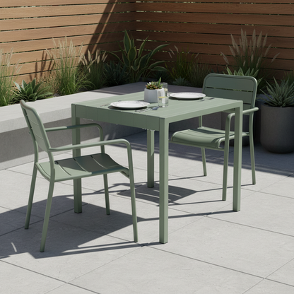 Cube French Grey Outdoor Dining Table | Weather Resistant Garden Table