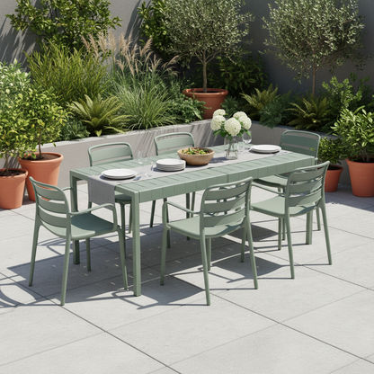 Sol French Grey Outdoor Dining Table | Large Weather Resistant Garden Table