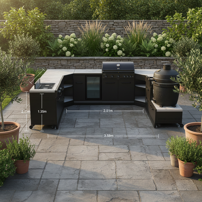 GRLLR Connect Modular Outdoor Kitchen – Kamado Grill, Sink, Expansion, Corner & Fridge Units for Premium Outdoor Cooking