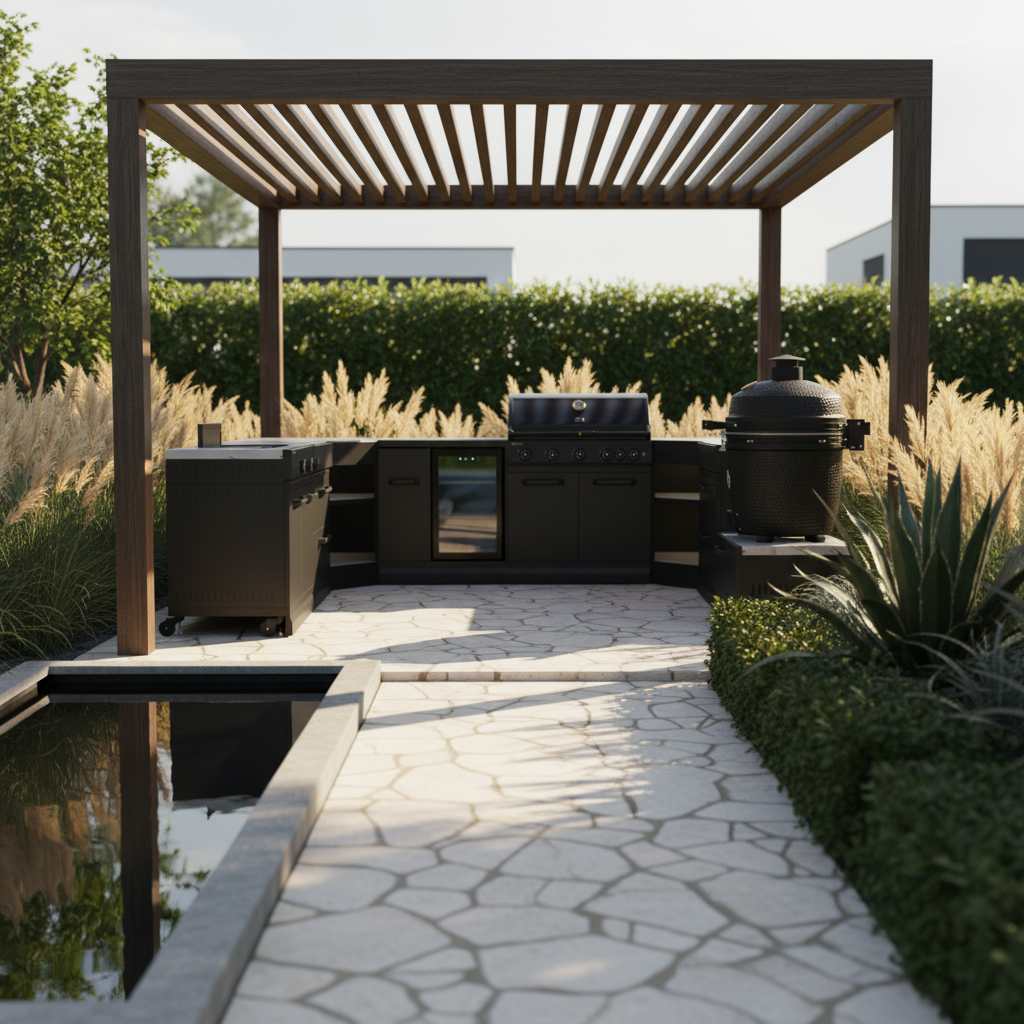 GRLLR Connect Modular Outdoor Kitchen – Kamado Grill, Sink, Expansion, Corner & Fridge Units for Premium Outdoor Cooking