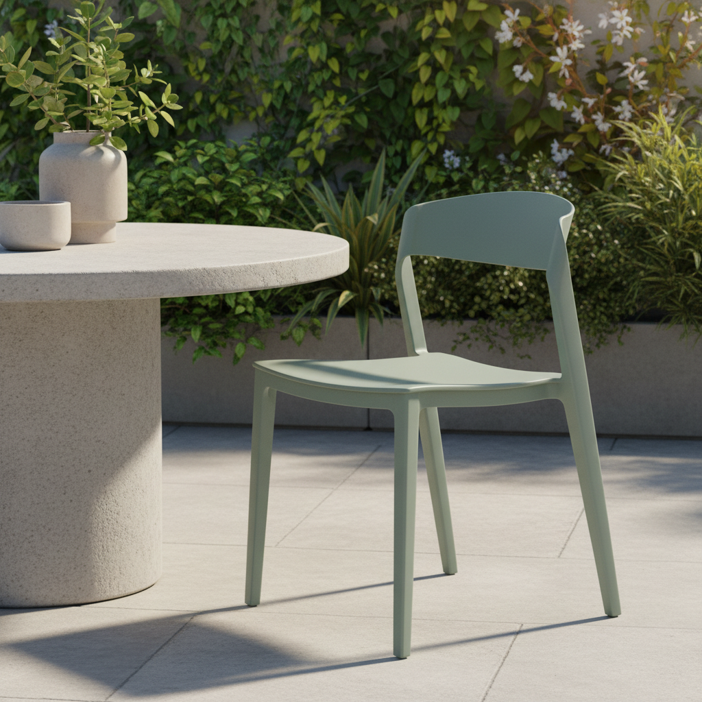 Outdoor Lifestyle – Sage Green Modern Side Chair