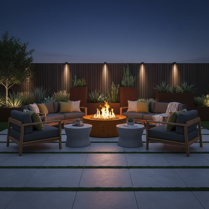 Galio Star Corten Automatic Round Outdoor Gas Fireplace