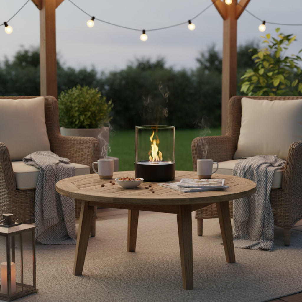 Southwark Black Round Tabletop Bioethanol Fireplace 3L Burner
