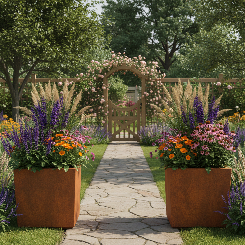 Tatton – Corten Steel Column Planter