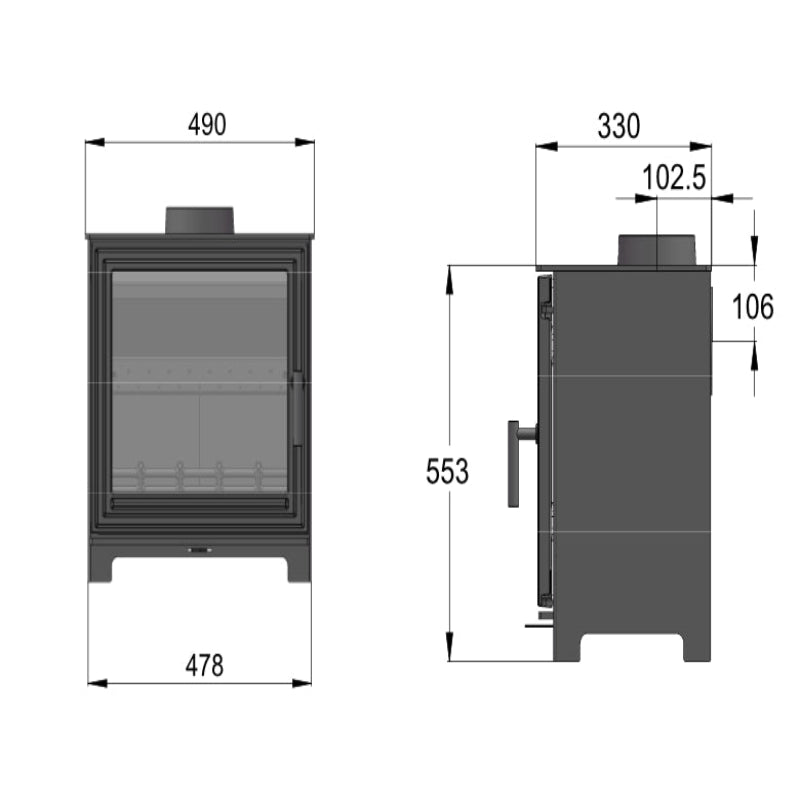 Woodford Pankhurst Large 5kW Wood Burning Stove DEFRA (Pankhurst Large)