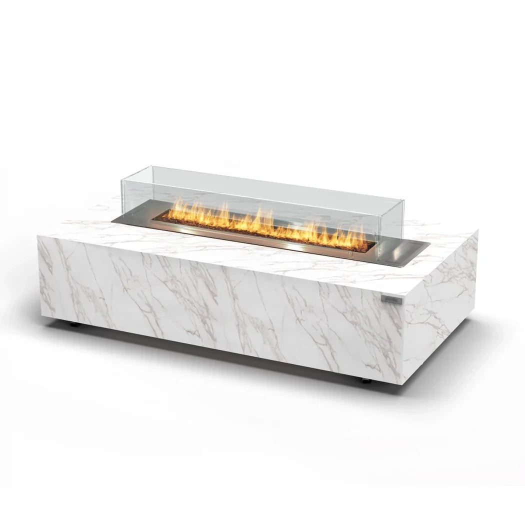 Galaxy Table Outdoor Gas Fire Table with Dekton Marble - White