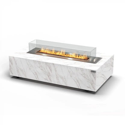Galaxy Table Outdoor Gas Fire Table with Dekton Marble - White
