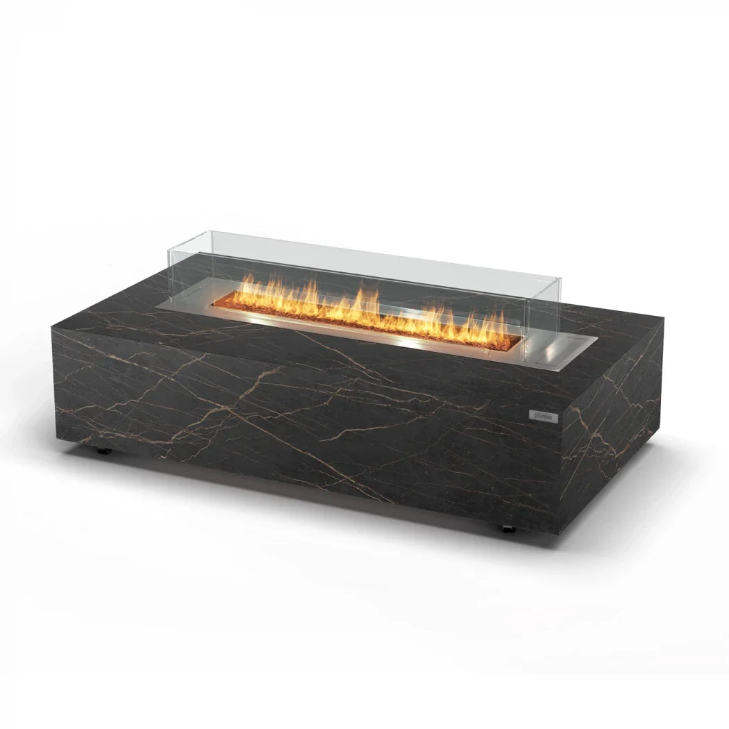 Galaxy Table Outdoor Gas Fire Table with Dekton Marble - Black