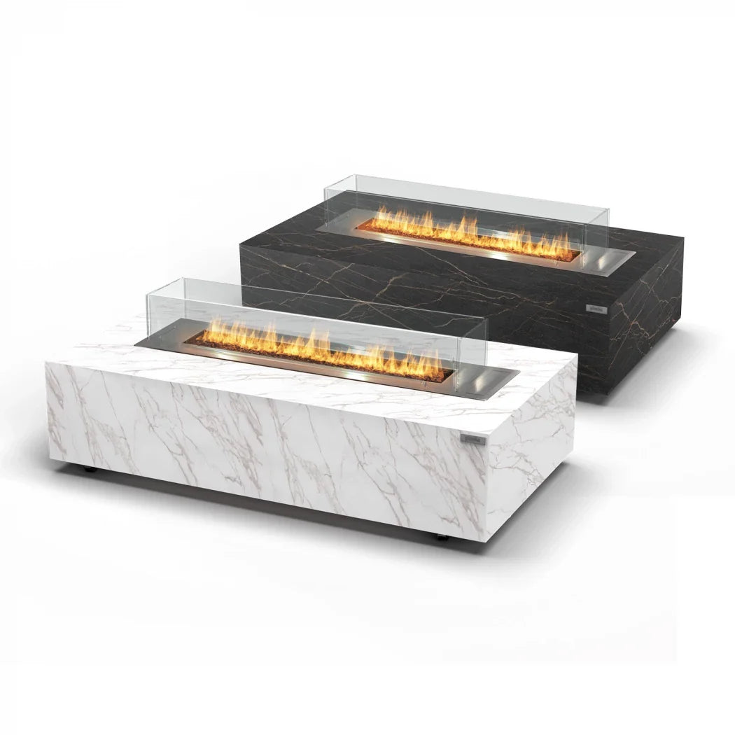 Galaxy Table Outdoor Gas Fire Table with Dekton Marble - White