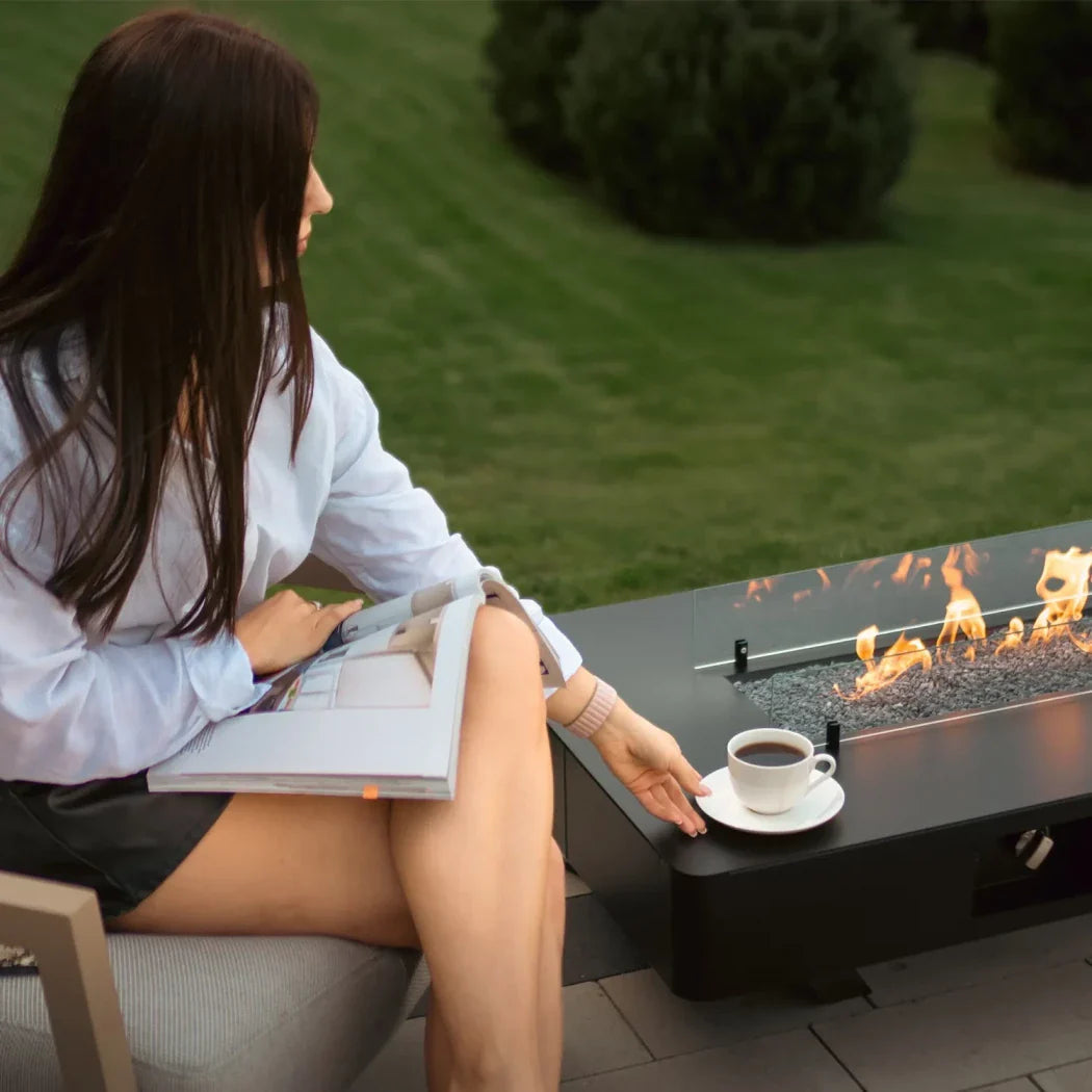 Planika Rio Gas Fire Table Outdoor Patio Fireplace 10kW
