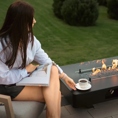 Planika Rio Gas Fire Table Outdoor Patio Fireplace 10kW