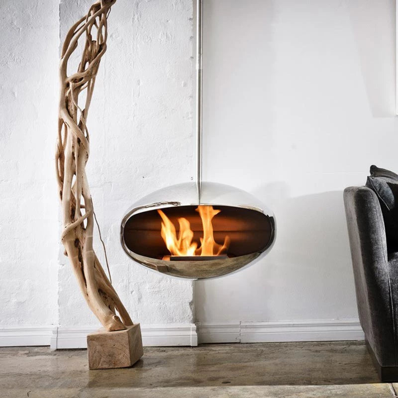 Cocoon Aeris Polished Steel Bioethanol Fireplace