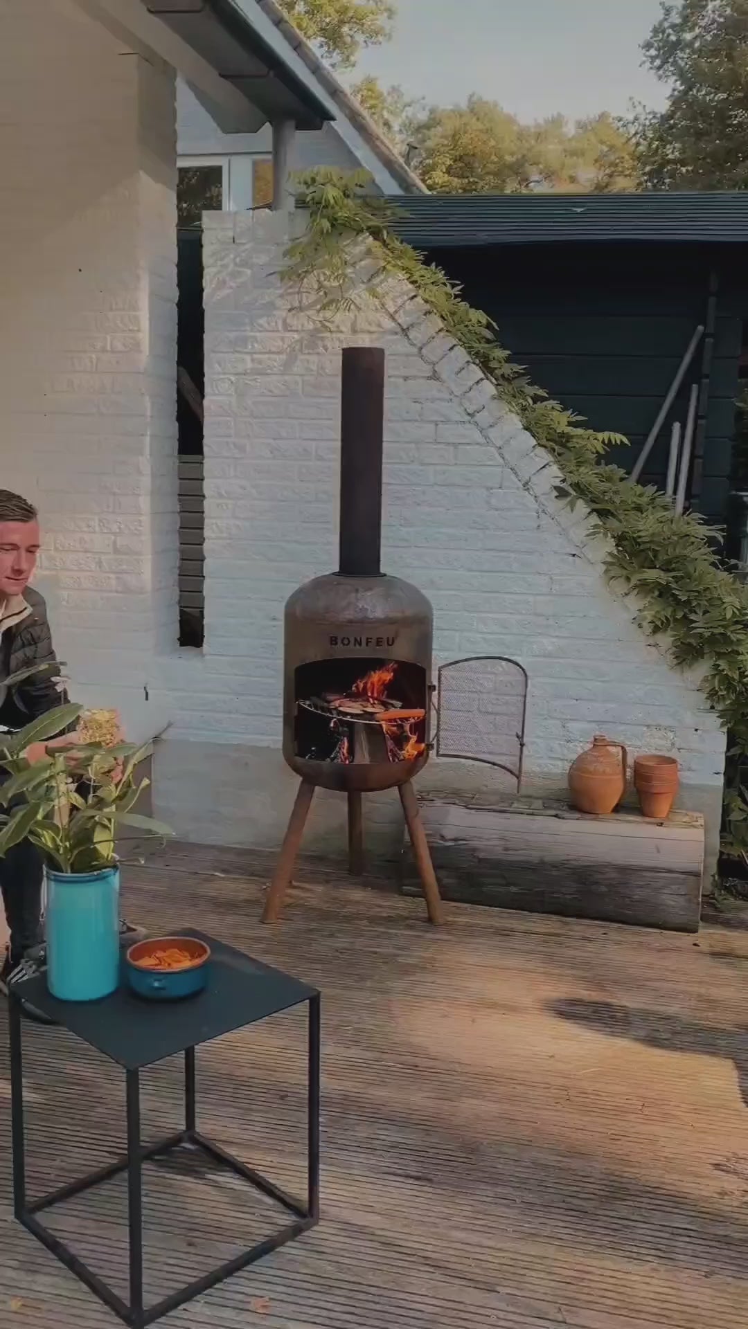 BonFeu, BonBono, Outdoor Fireplace and Grill, Rust