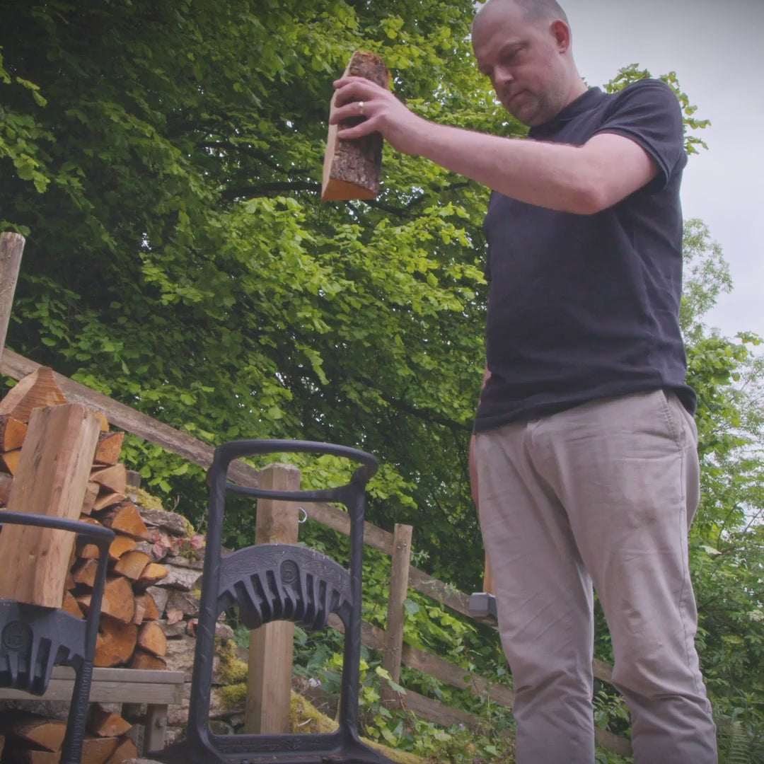 Kindling Cracker King – Safe Firewood Splitter | Large Cast Iron Tool