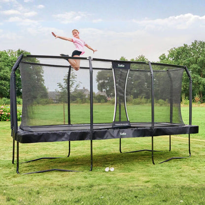 13ft x 8.5ft Salta Premium Black Pro Rectangular Trampoline + Safety Net