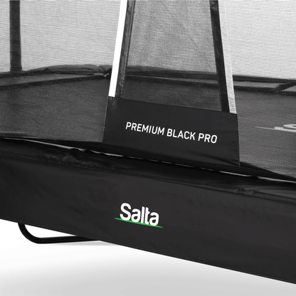 12ft x 8ft Salta Premium Black Pro Rectangular Trampoline + Safety Net