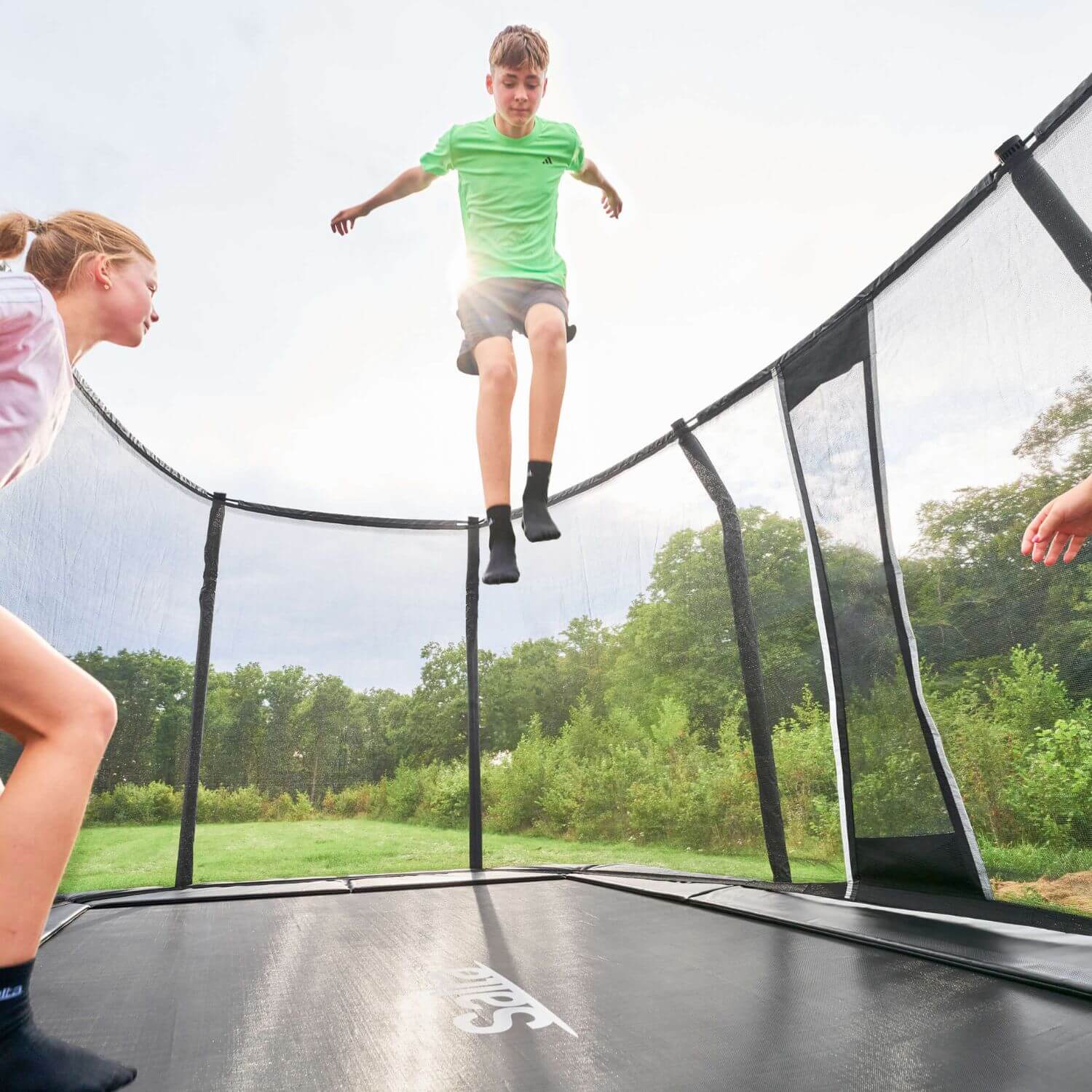 10ft x 6.5ft Salta Premium Black Pro Rectangular Trampoline + Safety Net