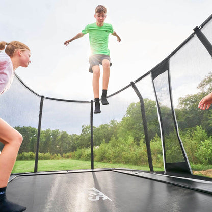 13ft x 8.5ft Salta Premium Black Pro Rectangular Trampoline + Safety Net