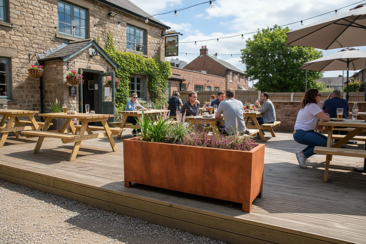 Arden – Corten Steel Trough Planter with Feet